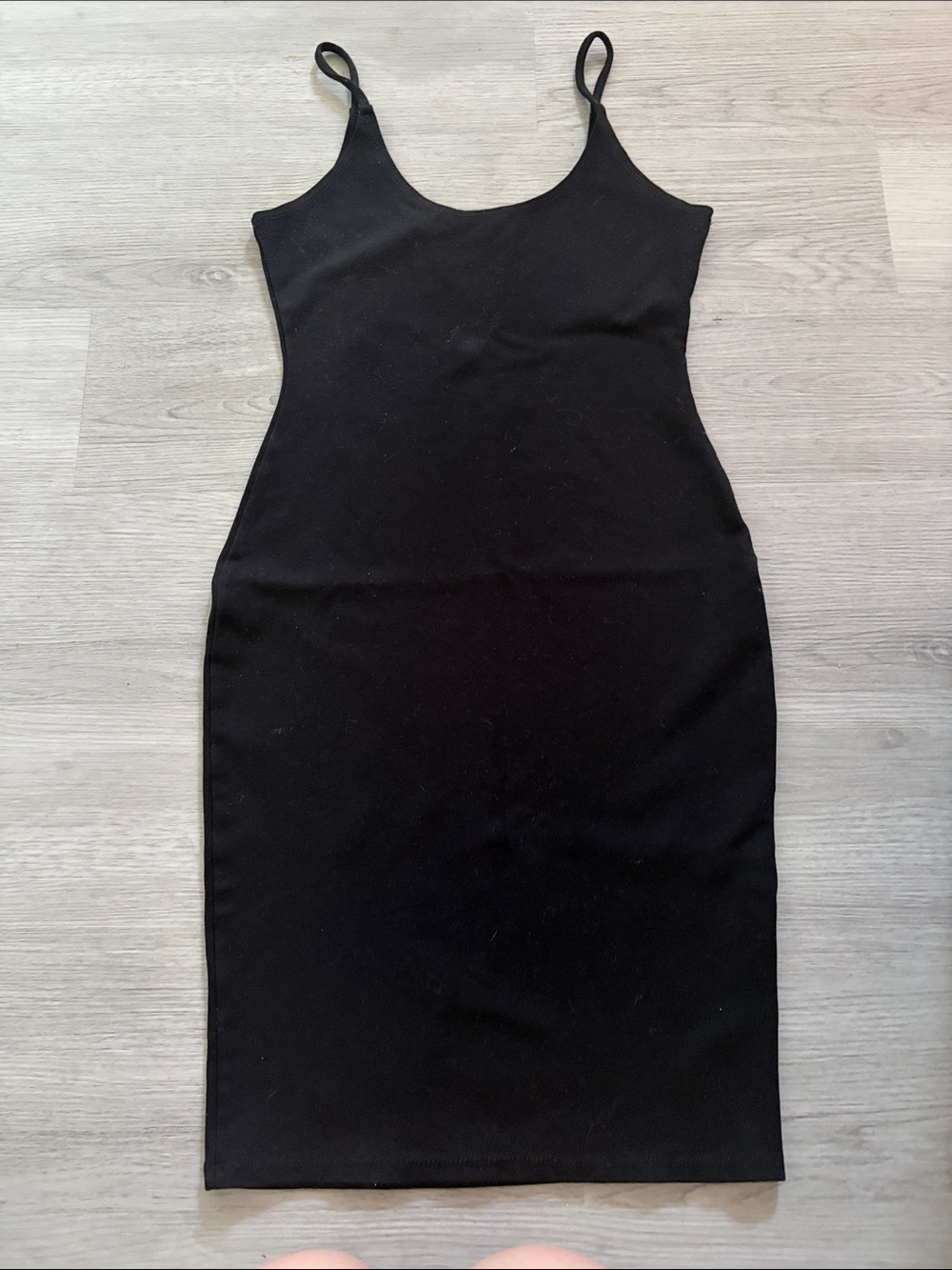Classic Black Spaghetti Strap Bodycon Dress